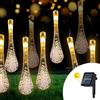 Wisdom Catena decorata con 50 Gocce a Led Bianco Caldo 6 metri con pannello solare Wisdom