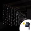 Wisdom Tenda luminosa decorativa con pannello solare 3 metri 114 Led Bianco Freddo altezza 60cm da esterno Wisdom
