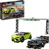 LEGO Speed Champions Lamborghini Urus ST-X & Lamborghini Huracán Super Trofeo Evo, Set di Costruzioni con Auto da Corsa, Macchine Giocattolo per Bambini, 8 -99 Anni, 76899