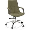 HJH Office 670986 SARANTO II poltrona girevole in tessuto kaki poltrona moderna dal look rétro con rotelle, regolabile in altezza