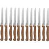 PINTINOX Prima Collection Set 12 Coltelli Bistecca Punta Tonda Acciaio Inox Manico Effetto Legno