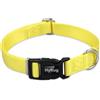 Hyhug Tinta unita Classico regolare Collo pesante per cani di taglia media di taglia piccola, regolazione del design unica. Scivolo in triglide (fibbia). (Medio M, Giallo Luminoso)