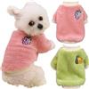 Yaopelky Abbigliamento invernale per cani di piccola e media taglia, in pile, tuta con scollo a rotolo, adorabile stampa di frutta, outfit per gatti per Chihuahua, Yorkie, Teddy, Rosa-Verde, Taglia XL