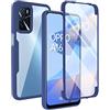 PEIYE Cover per Oppo A16 / Oppo A54s / Oppo A16s, [ Pellicola Protettiva Integrata ], Trasparente 360 Gradi Custodia con TPU Silicone Bumper e PC Retro -Blu