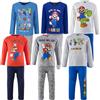 Super Mario - Bambino - Pigiama Coordinato Completo Set 2pz Maglietta a Maniche Lunghe e Pantalone - 100% Cotone - Autunno Inverno [2002 Azzurro - 3 Anni]