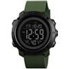 SKMEI Orologio sportivo digitale da uomo, impermeabile fino a 50 m, a LED, militare, multifunzione, cronometro, conto alla rovescia, data e allarme automatico, Nero Verde, Cronografo, digitale