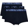 Emporio Armani Underwear Men's 3-Pack Bold Monogram Boxer, Uomini, Marine/Marine/Marine,