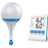 Steinbach 061340 - Lampada Solare con termometro Wireless, Colore: Blu