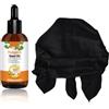 Futuhada Berretto da Notte Raso, Donna Seta Cuffia per Capelli Ricci Bonnetcon Elastico a Banda, Dormire Cappello Protezione Capelli, Biologico Olio Semi di Zucca Crescita Capelli, Pumpkin Seed Oil