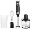 eldom Frullatore a immersione, mixer a immersione elettrico, contenitore con trituratore da 500 ml e misurino da 800 ml, coltello in acciaio inox, design ergonomico, potenza 500 W, colore nero