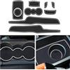CDEFG Tappetino Antiscivolo Antipolvere Antigraffio Compatibile con Ford Fiesta mk7 VII 2008-2012 Tappetini in Gomma Portabicchieri per Interni Auto Accessori (Bianco)