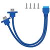 Zerone - Cavo anteriore femmina da 19 pin/20 pin, 0,3 m, con doppia USB 3.0 per supporto del pannello della scheda madre con foro a vite