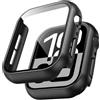 TAURI 2 Pezzi Cover PC Compatibile con Apple Watch Series 11/10 46mm, 9H in Vetro Temperato,[Tocco Sensibile][HD Clear] Sottile Rigida Custodia per iWatch 46mm - Nero