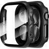 Diruite 2 Pezzi Cover per Apple Watch Series 11/10 42mm Vetro Temperato Pellicola Protettiva,PC Rigido Case Protettiva Ultrasottil Custodia,Nero,42mm