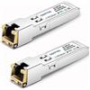 QSFPTEK (2 Pezzi) 1000BASE-T SFP RJ45 Copper SFP Modulo 1.25G Transceiver per Cisco GLC-T / SFP-GE-T, Ubiquiti UF-RJ45-1G, Mikrotik, Supermicro, altri switch aperti, fino a 100m