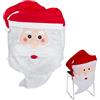 Avilia Coprisedia Natalizio a Forma di Babbo Natale Rosso 44x74cm - Ideale per Decorare la tua Sala da Pranzo o Cucina - Tessuto Morbido e Confortevole, Facile da Installare e da Pulire