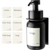 Designfabrik Hamburg Design Amburgo Dispenser sapone bagno a muro autoadesivo | Dispenser sapone cucina | Porta sapone bagno | Accessori cucina | Vetro e acciaio inossidabile | Senza forare | Nero nero da 250 ml