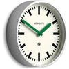 Newgate® Luggage Orologio a parete | Orologio moderno in metallo retrò per stazione | 30cm | Custodia in metallo galvanizzato profondo con mani verdi | Stile vintage contemporaneo per cucina