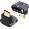 GINTOOYUN Adattatore Mini HDMI a HDMI standard 2.1 versione Mini HDMI maschio a HDMI femmina adattatore di collegamento per fotocamera, laptop, tablet, HDTV, proiettore 2 pezzi (curva superiore)