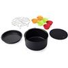 Princess Set Accessori Airfryer 10 Pezzi per Friggitrice ad Aria 4,5 L e 5,2 L, Set da Forno con Teglia Pizza, Tortiera, Griglia, Stampi Muffin e Supporto, 182012