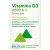 SELLA SRL Vitamina D3 Sella 2000 U.I Integratore 60 Compresse