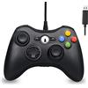Hovlia, controller con cavo per Xbox 360, USB Game PC Controller con Joystick aggiornato, compatibile con Microsoft Xbox 360 e Slim/PC Windows 10/8/7 (nero)