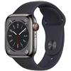 APPLE - Watch Series 8 45mm Impermeabile 5ATM GPS + Cellular 32GB WiFi / Bluetooth con Cassa in Acciaio Inossidabile Color Grafite e Cinturino Sport M - SPEDIZIONE GRATUITA