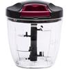 JATA HOGAR HMAQ4506 - Tritatutto manuale con corda per tutti i tipi di alimenti. 4 altezze di taglio. Lama in acciaio inox. Capacità: 900 ml. Include coperchio e pala per battere