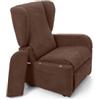 Poltrona con recliner e anzata elettrica dea, marrone, 74x92x102 cm