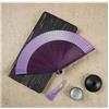 SHTGOI Ventaglio pieghevole in seta di bambù, stile cinese, vintage, tasche cave, in bambù, con nappe, per feste, matrimoni, regali, 21 cm, viola, 14 #