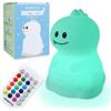 BONNYCO Luce Notturna Bambini Telecomando e Sensore Tattile 16 Colori. Lampada Notturna per Bambini con Timer, Lucina Notte Bimbi Silicone BPA Free. Dinosauro Lampada, Cameretta Bambino Ricaricabile