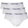 Calvin Klein Underwear, slip da uomo in cotone elasticizzato, confezione da 3 100 bianco - bianco. M