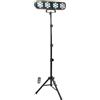 Party Light & Sound - FUNLED - Spettacolo di luci con 4 effetti su stativo telescopico - 4 PAR di 7 LED da 1 W ciascuno - Telecomando - Effetto strobo - Stativo incluso con altezza regolabile