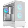 Fractal Design Pop Air RGB White - Tempered Glass Clear Tint - Honeycomb Mesh Front - TG side panel - Three 120 mm Aspect 12 RGB fans included - ATX High Airflow Mid Tower PC Gaming Case