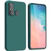 WBWONE Cover per ZTE Blade A53, Anti-Graffio Antiurto Custodia in Morbida Silicone TPU Protettiva Case con Fodera in Tessuto - Verde Scuro