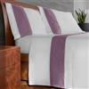 IPERSAN Set Completo Lenzuola Matrimoniali, 100% Cotone, 1 Lenzuolo da sopra 260x290cm + 1 Lenzuolo da sotto 180x200cm + 2 Federe 83x52cm, con Bordo Colorato in Raso, Made in Europe