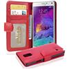 Cadorabo Custodia Libro per Samsung Galaxy Note 4 in Rosso Cremisi - con 3 Vani di Carte e Chiusura Magnetica - Portafoglio Cover Case Wallet Book Etui Protezione