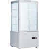 Ristoattrezzature Modello: 115260064422987,Frigo vetrina bibite pasticceria refrigerata 4 lati in vetro bianca 68 lt +2 +10 °C 44,7x40x89,4h cm