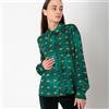 Rebeka Ross Camicia in viscosa fantasia con volant maniche lunghe