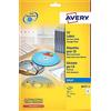Avery J8676-25 Etichette Opache Full-Face per CD, 2 Pezzi per Foglio, Stampanti Inkjet, 25 Fogli, Diametro 117 mm, Bianco