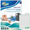 Tico Italia PC4-2216Etichette adesive trasparenti in poliestere resistente, 100 fogli A4, ovali 22x16mm, 120 etichette per foglio, adesivo permanente, stampanti laser