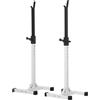 HOMCOM Supporto Porta Bilanciere Universale per Casa e Palestra, Squat Rack Altezza Regolabile in Acciaio Carico Massimo 150kg, Bianco e Nero