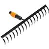 Fiskars Rastrello con 16 denti, Testa di attrezzo, Larghezza: 40 cm, Denti in acciaio temprato, Nero/Arancione, QuikFit, 1000654