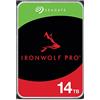 Seagate IronWolf Pro, 14TB, Unità disco interna NAS classe Enterprise - Unità SATA CMR da 6GBit/s, 3,5, 7.200 giri/min, con cache da 256 MB per sistemi NAS RAID, servizi Rescue (ST14000NT001)