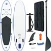 vidaXL Set Tavola Gonfiabile da SUP Blu Bianco Stand Up Paddle Sport Acquatico vidaXL