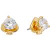 Kate Spade New York Mini Trio Prong Studs, Clear/Gold