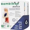 Bambiboo Pannolini Monouso in Bambù - Pannolini per Bambini Amici della Pelle - Protezione della Pelle - Alta Assorbenza - Taglia 6 (XXL), 15 pezzi