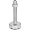 Ganter Normelemente Piedini in acciaio inox, con cuscinetto in gomma, nero, mandrino M16 x 75, base 80 mm, GN 31-80-M16-75-B1-UK