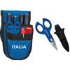 Intercable Ce0516 Marsupio Italia, Blu & Forbice Spella E Tranciacavi Da Elettricista Con Safetybox Edizione Limitata, Blu