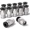 Bwintech 12 Pz 10mm Tubatura OD x 1/4 Maschio BSP Filo Spinta Diretta in Connettore Raccordo Pneumatico, PC10-02 Quick Release Air Line Adapter